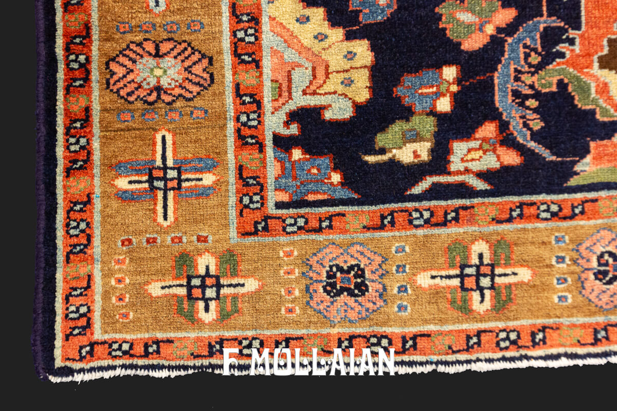 Antique Hamedan Rug Deep Blue Field n°:237767